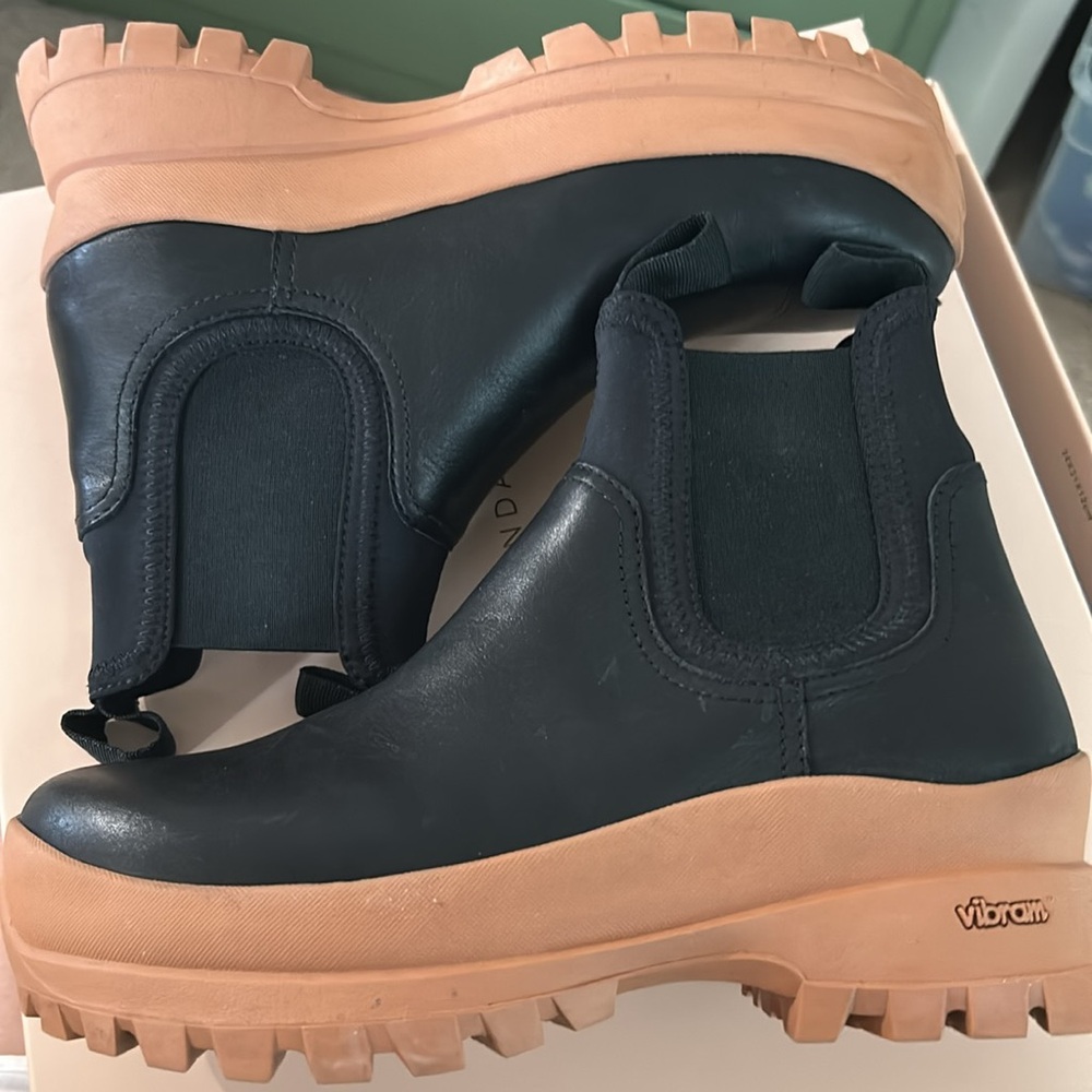 Loeffler Randall Black Tara Boots with terracotta lug Sole - Picture 3 of 8